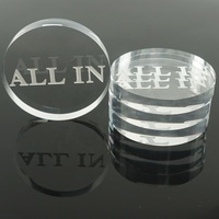 Bouton-poste rond Transparent en acrylique, à pression, en plastique, Texas Hold'em Pokers, nouvelle collection