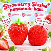 Jouet anti-stress tendance en forme de fraise réaliste, malléable, sensoriel et croquant pour la maison et le bureau