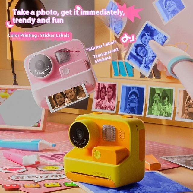 New Kids Instant Camera Photo Printer with CMOS Imaging Sensor Micr0SD Media Type Perfect Gift Option for Children