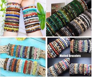 20 ans usine personnalisé hommes 4mm 6mm 8mm luxe Feng Shui Yoga pierres précieuses cristaux pouvoir <span class=keywords><strong>de</strong></span> guérison pierre naturelle pile Bracelet - Product Image 3