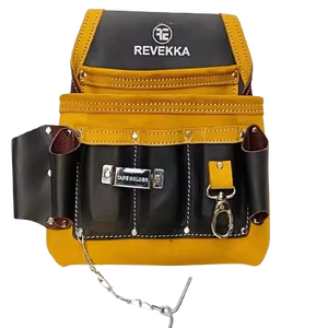 Revekka Best Manufacturer Company's Customizable Yellow Split Leather Electrician Pouch Hand <b>Tools</b> <b>Bag</b> RVK1ESLP OEM Support - Product Image 1