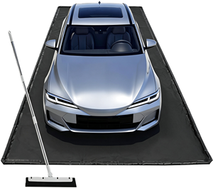 Tapis <span class=keywords><strong>de</strong></span> protection <span class=keywords><strong>de</strong></span> garage en PVC noir multi-tailles, tapis <span class=keywords><strong>de</strong></span> sol antidérapant et imperméable avec raclette pour le stationnement et le lavage <span class=keywords><strong>de</strong></span> voitures - Product Image 1