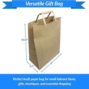 Paper Bag with Handles Kraft <b>Gift</b> Shopping <b>Small</b> Bulk Retail Merchandise Shopping Bags Fashionable Simple Design Paper Bag - Product Image 3