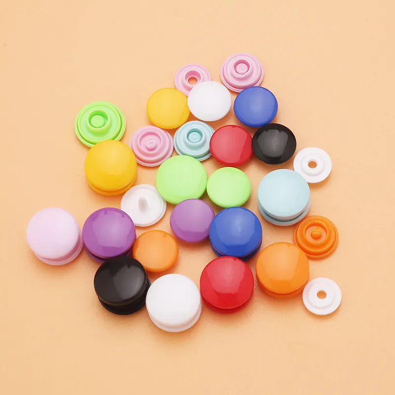 T3 T5 T8 Resin Hidden Button Circular Baby Clothes Colored Plastic Snap Fastener