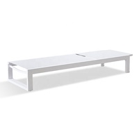 Chaise longue de jardin blanche imperméable pour la détente, chaise longue de plage, mobilier de piscine, lit de jour, chaise longue de patio extérieure en aluminium