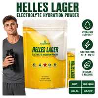 Poudre d'hydratation électrolytique Aeglewell Helles Lager, 30 sachets, 0 sucre, 0 glucides, végétarien, sans alcool, fabriqué en usine certifiée GMP