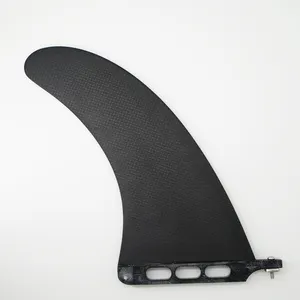 10 inç siyah Longboard fiberglas karbon Fin Sup yarış Fin
