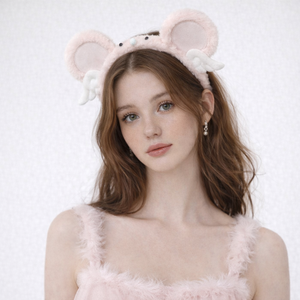 ربطة شعر مرنة بتصميم أجنحة ملاك فروية لطيفة للفتيات، عصابة رأس كرتونية على شكل فيل للنساء، إكسسوار شعر بالجملة - Product Image 6