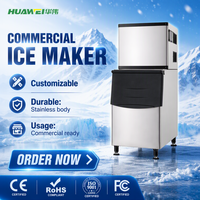 Vente directe usine – Machine à glaçons professionnelle en acier inoxydable, 350 kg, pour blocs de glace et glaçons cubes, avec ventilateur de refroidissement intégré