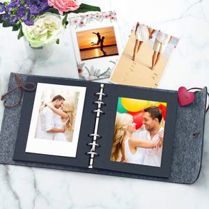 Album di Album di Album di foto di feltro grigio scuro multifunzionale con raccoglitore ad anelli ricaricabile e pagine nere vuote - Product Image 4