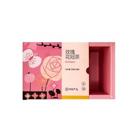 Boîte carrée rigide en papier imprimé de motifs floraux avec séparateur intérieur pour l'emballage de fleurs et de thé