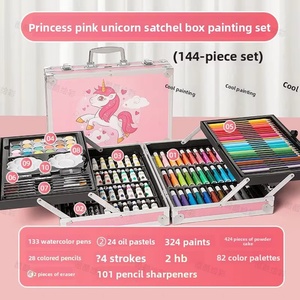 Vente flash : Ensemble de papeterie artistique pour enfants de 145 pièces, kit de peinture couleur avec boîte cadeau pour fournitures de <span class=keywords><strong>dessin</strong></span>, idée cadeau créative - Product Image 2