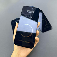 Film de protection d'écran en verre trempé incurvé Xmart Blue Privacy Glass anti-statique Super 8K pour iPhone 18 Pro Max 17 16 15 14 13