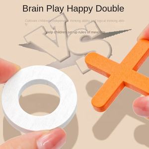 Triple Tacto XO Set di scacchi in legno educazione precoce costruzione di blocchi gioco <span class=keywords><strong>da</strong></span> <span class=keywords><strong>tavolo</strong></span> per il tempo libero per bambini battaglia giocattoli <span class=keywords><strong>educativi</strong></span> - Product Image 4