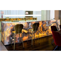 Meubles de bar à domicile élégants Comptoir de bar à lumière LED Comptoir de bar à café commercial Designs