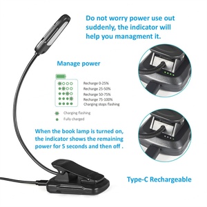 ไฟอ่านหนังสือแบบหนีบข้างเตียง รุ่นใหม่ ไฟอ่านหนังสือแบบชาร์จไฟได้ ปรับความสว่างได้ เหมาะสำหรับการเรียน - Product Image 4