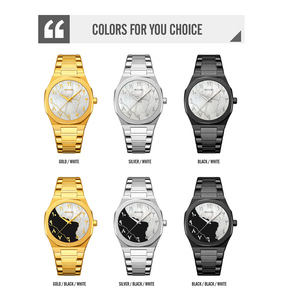Reloj de Cuarzo para Hombre 9391, Estilo Árabe, Deportivo y Elegante, Resistente al Agua 3BAR, de Acero Inoxidable para Negocios - Product Image 5