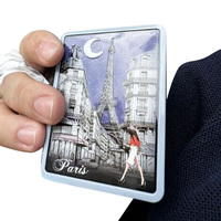 Rouleau de peinture 3D Paris personnalisé Style Art Déco Aimant publicitaire en métal pour réfrigérateur en étain Aimant souvenir en fer blanc