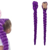 Queue de cheval de perruque, Tresses de perruque violettes, Tresses torsadées colorées, Tresses Dirty Braids, Queue de cheval de perruque pour groupe de filles démoniaques