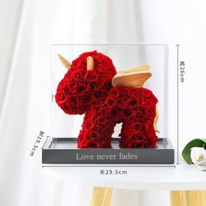 Acrylic Box Preserved Flower <strong>Unicorn</strong> | Luxury Eternal Rose <strong>Unicorn</strong> for Wedding &amp; Valentine's Gift With Acrylic Display Case - Product Image 6
