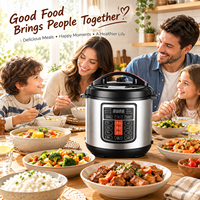 Cuisinière électrique à pression numérique multifonction avec plusieurs programmes de cuisson pour riz, soupe, viande, cuisson à la vapeur et repas faits maison