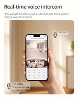 Distributeur automatique de nourriture pour animaux de compagnie en plastique écologique avec caméra, distributeur intelligent de nourriture pour chiens et chats, enregistrement vidéo, alimentation programmée pour chiens et chats