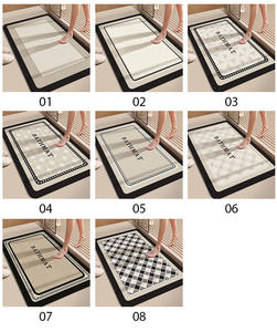 Personalizado <span class=keywords><strong>barato</strong></span> al por mayor antideslizante a cuadros secado rápido diatomita barro diatomeas cocina <span class=keywords><strong>piso</strong></span> alfombra baño alfombra puerta alfombras para Cocina - Product Image 5
