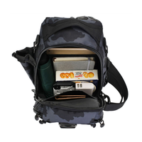 Sac à dos de pêche tactique multifonctionnel Luya en nylon imperméable, double usage, pour l'extérieur, avec bandoulière unique et motif camouflage, pour cannes à pêche