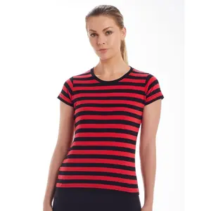 T-shirt a righe da donna, merchandising personalizzato - Product Image 1