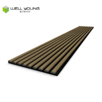 Bandes LED décoratives en chêne Panneaux muraux acoustiques à lattes de bois Akupanel pour la maison
