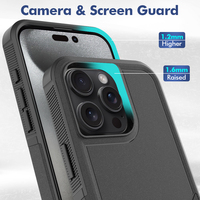 Coque de protection robuste antichoc Vkoo pour iPhone 17 Pro Max, étui de téléphone portable en TPU+PC pour iPhone 16 Pro 15 14 13
