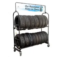 अनुकूलित ऑटो टायर प्रदर्शन रैक ऑटो मरम्मत की दुकान सामान अलमारियों कार पहिया टायर प्रदर्शन रैक