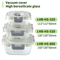 Conteneurs de conservation alimentaire en verre sous vide de haute qualité, bocaux de cuisine en silicone pour animaux de compagnie, couvercles, compatibles micro-ondes, camping, logo personnalisé en vrac