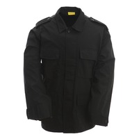 Uniforme tactique BDU noir formel avec garantie commerciale, tissé avec des textures Ripstop et sergé, respirant