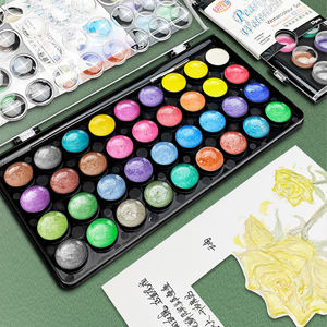 Art 48 Premium Colors Set Solid Water Coloring Paintings Water Brush Kits <span class=keywords><strong>de</strong></span> <span class=keywords><strong>acuarela</strong></span> con caja PPl para adultos principiantes - Product Image 1