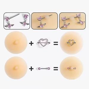 Nueva cubierta de perforación de pezón de silicona sin costuras de Venta caliente reutilizable lavable mujer Sexy tono de piel parche de pecho - Product Image 4