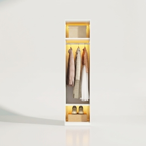 <span class=keywords><strong>Armario</strong></span> Estrecho Minimalista Moderno de 400 mm, <span class=keywords><strong>Armario</strong></span> Delgado de Una Puerta con Luz LED y Estantes Ajustables <span class=keywords><strong>para</strong></span> Dormitorios Pequeños y Apartamentos - Product Image 2