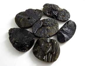 Piedra Natural de Lava Volcánica Negra Druzy Cabochon, Gema Suelta para Joyería, Colgante, Pulsera, Pendientes, Hecho a Mano, 40-50MM, 100g - Product Image 2