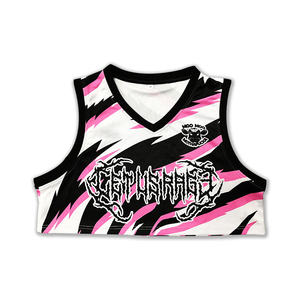 T-<span class=keywords><strong>shirt</strong></span> à manches courtes et col en V <span class=keywords><strong>de</strong></span> style rétro pour femmes Logo personnalisé Streetwear court pour l'été Design imprimé respirant - Product Image 2