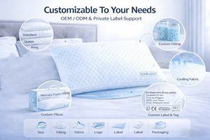 <span class=keywords><strong>Oreiller</strong></span> en mousse à mémoire de forme bleu rafraîchissant avec un design respirant au toucher <span class=keywords><strong>frais</strong></span> pour les personnes qui ont chaud pendant leur sommeil, utilisation estivale - Product Image 6