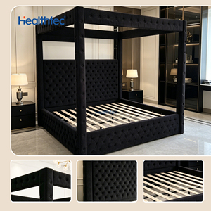 Nuovo Design Moderno <span class=keywords><strong>Letto</strong></span> Imbottito con Testiera Trapuntata in Legno, Misura Queen e King, <span class=keywords><strong>per</strong></span> Casa e Appartamento - Product Image 1