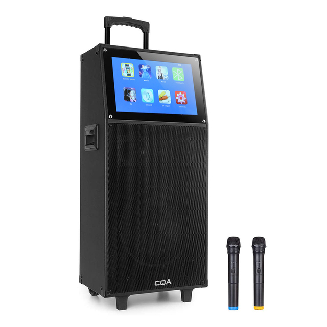 12inch Portable Trolley Multi-functional Home Theatre Speaker System with 2 Microphone