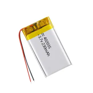 Lithium có thể sạc lại-Polymer Pin 3.7V 402035 240mAh Polymer Pin Lithium