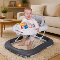 Brightbebe 2-in-1 Baby Activity Walker Rangka Besi Stasiun Mainan Lepas Pasang Dapat Dilipat Kapasitas Beban 15kg 6-3 Tahun Bersertifikasi EN