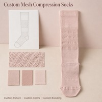 Chaussettes de soutien montantes avec panneau texturé sur le pied, bord côtelé et service de personnalisation de la marque
