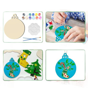Ornements de Noël en bois artisanaux transfrontaliers, décorations DIY en copeaux de bois peints à la main, décorations pour arbre de Noël et fêtes à domicile - Product Image 5