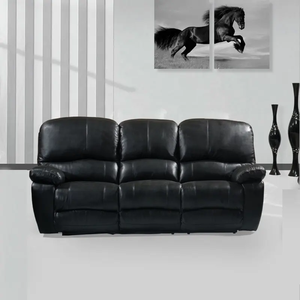 Divano <span class=keywords><strong>in</strong></span> <span class=keywords><strong>Pelle</strong></span> con Chaise Longue e Poltrona Reclinabile, Set di Mobili per Soggiorno, Divano Reclinabile - Product Image 2