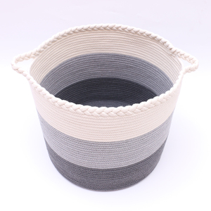 Hermoso hecho a mano de la <span class=keywords><strong>Ronda</strong></span> de cuerda de algodón cesta de almacenamiento para el almacenamiento <span class=keywords><strong>en</strong></span> el hogar - Product Image 4