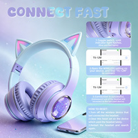 Headset Nirkabel Over-Ear dengan IPX-3 Tahan Air 5.3, Latensi Rendah 30ms untuk Gaming
