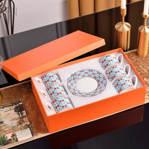 12pcs tasses et soucoupes en céramique de luxe décorations pour la maison en porcelaine osseuse vente en gros - Product Image 2